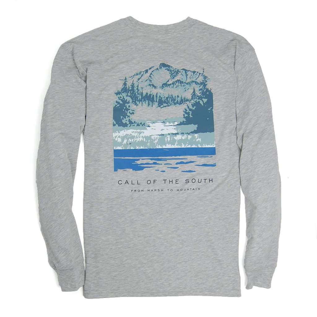 Long Sleeve Call of the South Tee in Heather Grey by Southern Proper - Country Club Prep