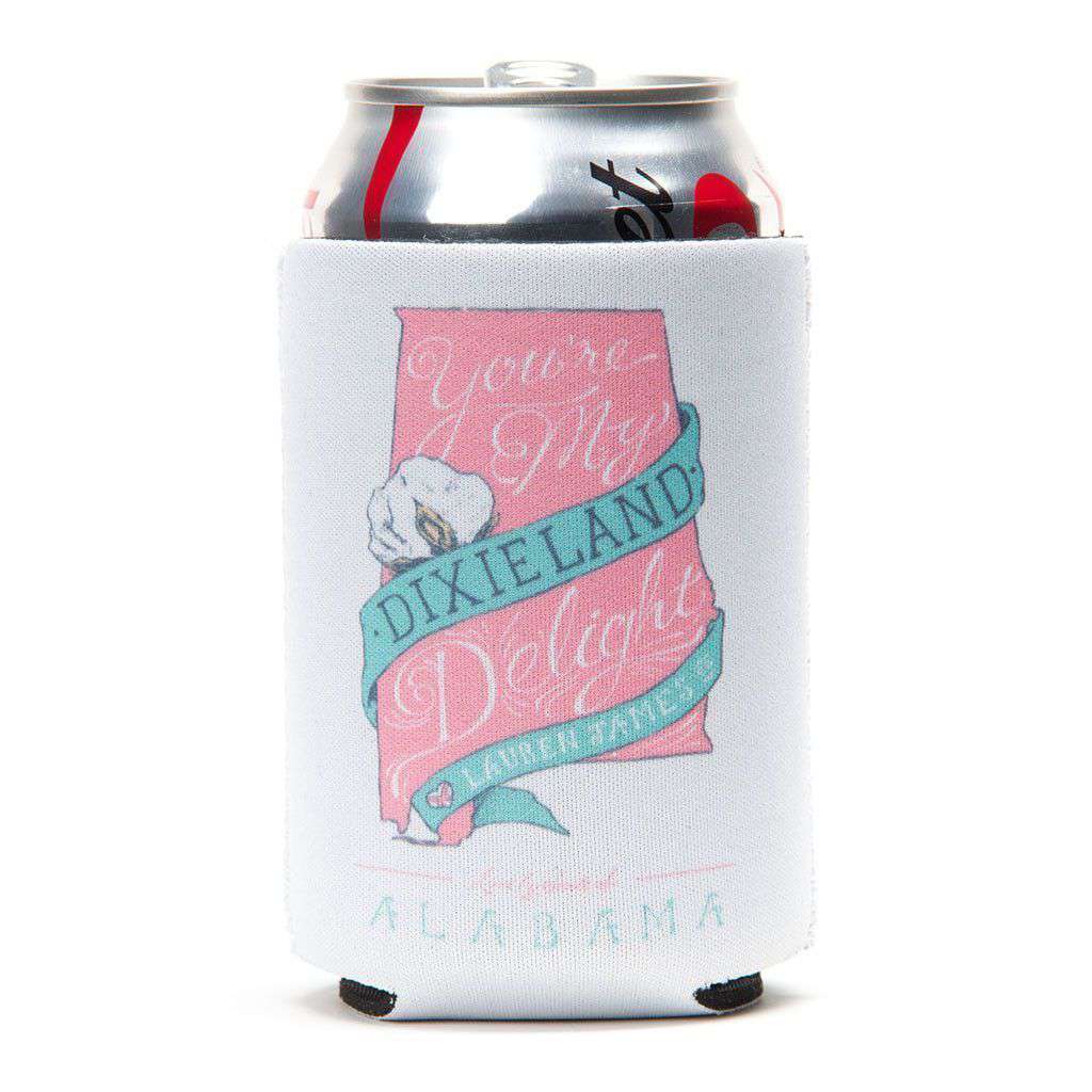 Alabama Dixieland Delight Can Holder in White by Lauren James - Country Club Prep