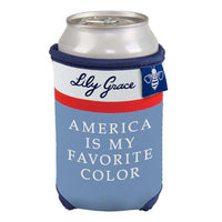 America is My Favorite Color Can Holder by Lily Grace - Country Club Prep