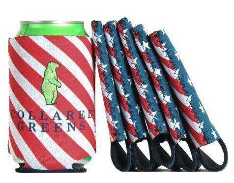 Collared Greens American Flag Can Holder – Country Club Prep
