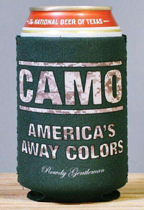 CAMO: America's Away Colors Can Holder in Camo by Rowdy Gentleman - Country Club Prep