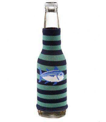 Collectible Stripe Bottle Sock in Bermuda Teal by Southern Tide - Country Club Prep