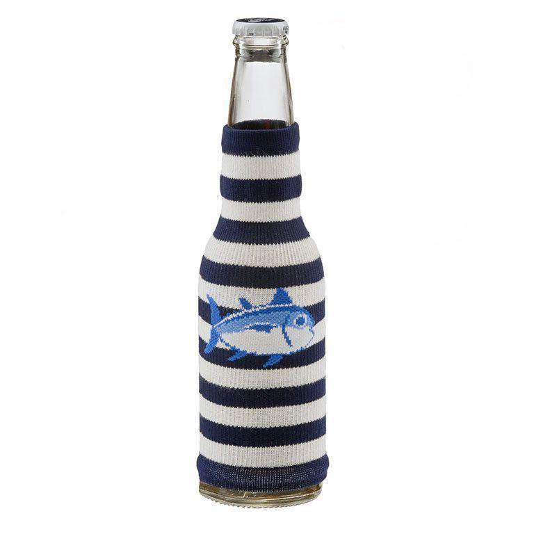 Collectible Stripe Bottle Sock in White by Southern Tide - Country Club Prep