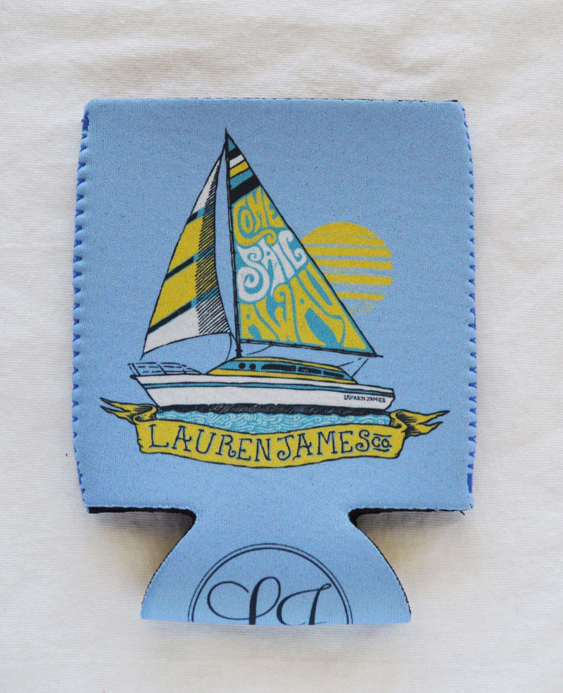 Come Sail Away Can Holder in Blue by Lauren James - Country Club Prep