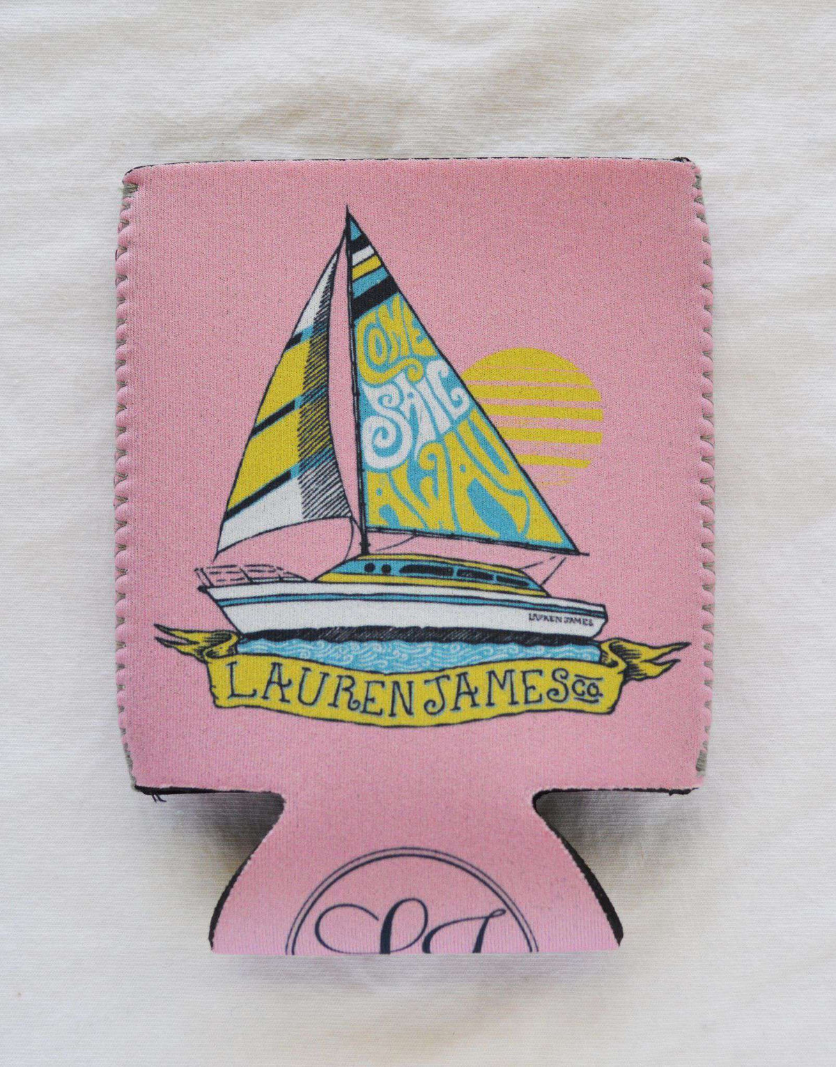 Come Sail Away Can Holder in Pink by Lauren James - Country Club Prep
