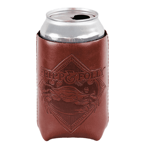 Crab "Vegan" Leather/Neoprene Can Holder by Fripp & Folly - Country Club Prep
