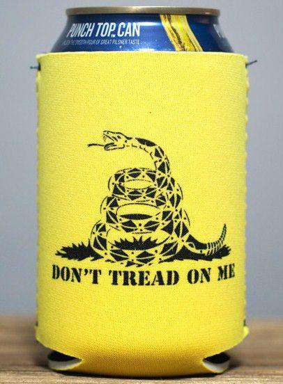 Don't Tread on Me Can Holder in Yellow by Rowdy Gentleman - Country Club Prep