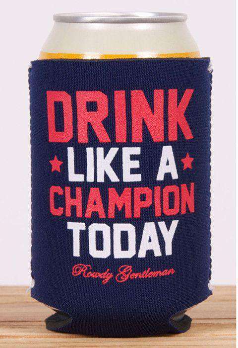Drink Like a Champion Can Holder in Navy by Rowdy Gentleman - Country Club Prep