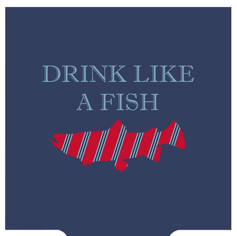 Drink Like a Fish Can Holder in Navy by Southern Proper - Country Club Prep