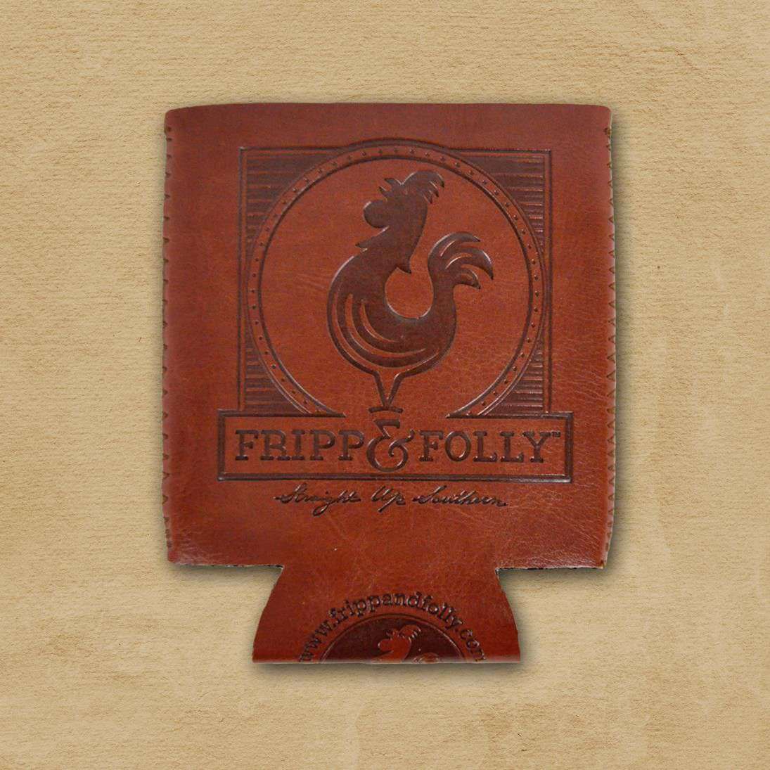 Fripp Logo "Vegan" Leather /Neoprene Can Holder by Fripp & Folly - Country Club Prep