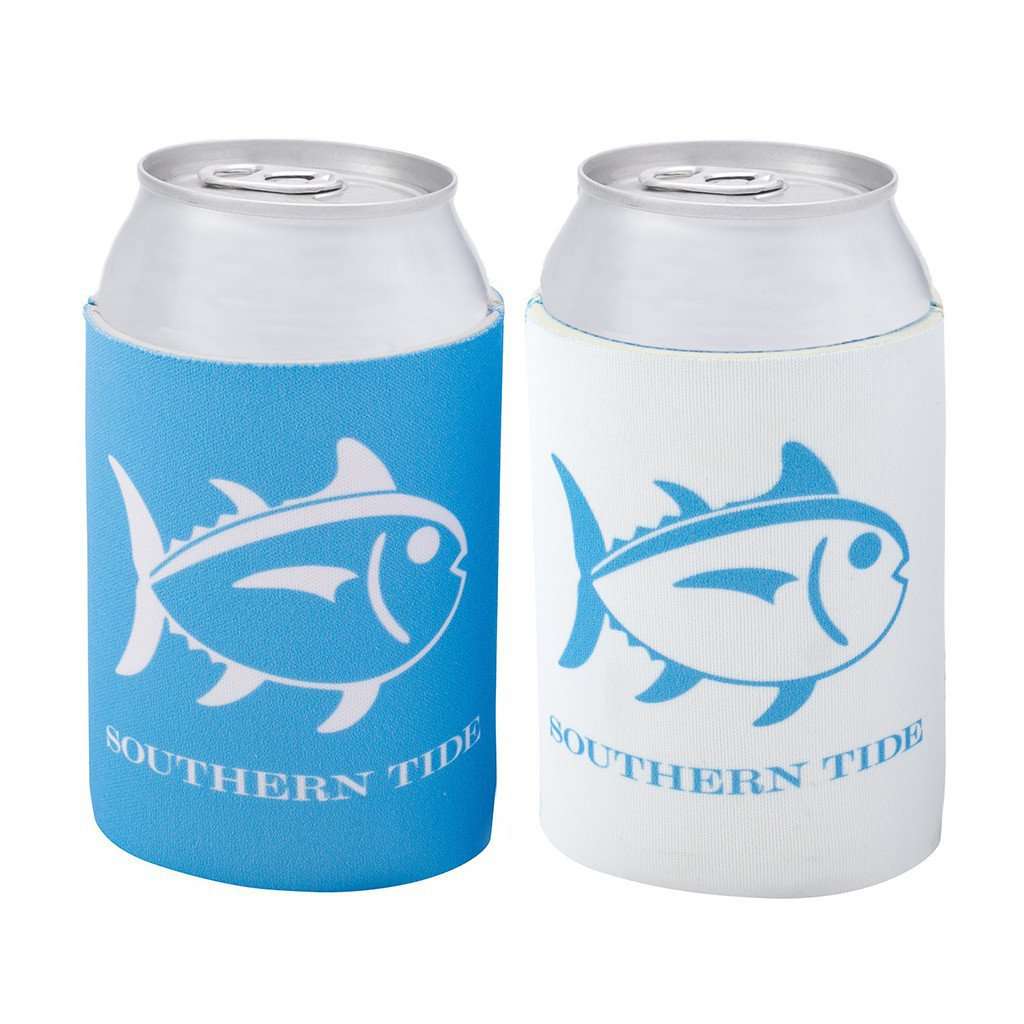 Gameday Reversible Can Caddie in True Blue and White by Southern Tide - Country Club Prep