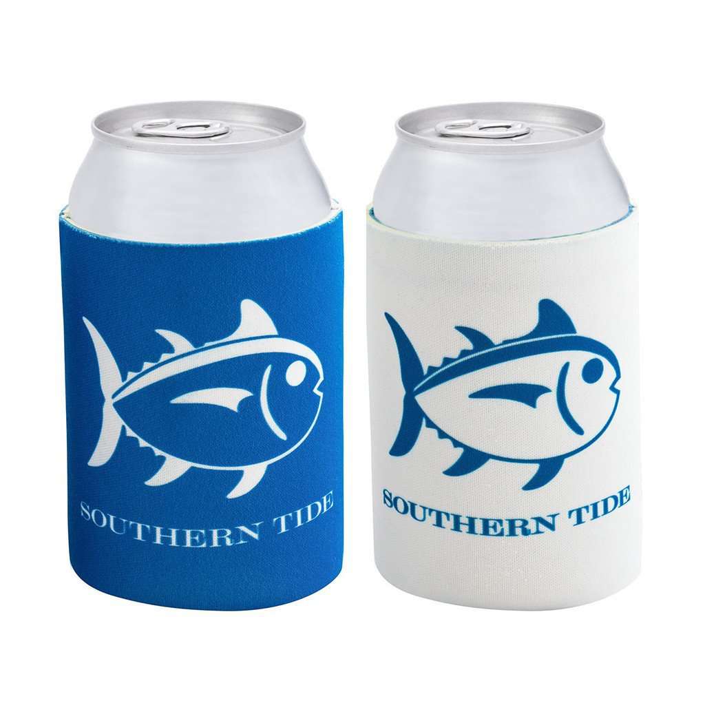 Gameday Reversible Can Caddie in University Blue and White by Southern Tide - Country Club Prep
