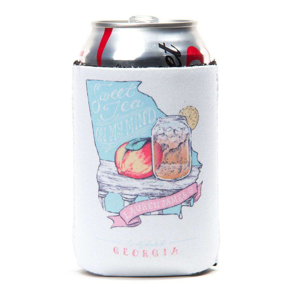 Georgia Sweet Tea Can Holder in White by Lauren James - Country Club Prep