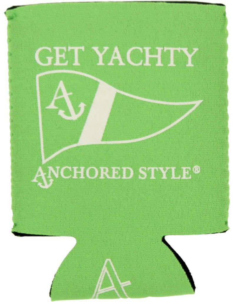 Get Yachty Can Holder in Neon Green by Anchored Style - Country Club Prep