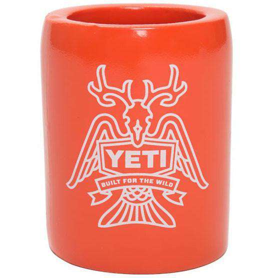 Horn, Fin and Feather Can Insulator in Orange by YETI - Country Club Prep