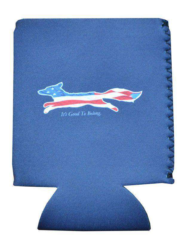 "Longshanks" American Flag Can Holder in Navy by Country Club Prep - Country Club Prep