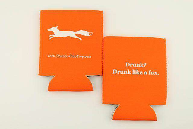 "Longshanks" Drunk Like a Fox Can Holder in Orange by Country Club Prep - Country Club Prep