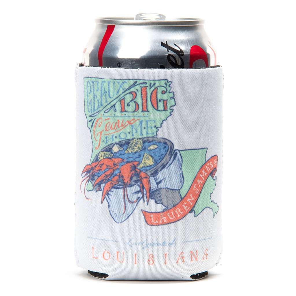Louisiana Geaux Big Can Holder in White by Lauren James - Country Club Prep