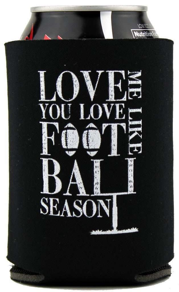 Love Me Like You Love Football Season Can Holder in Black with Cream Letters by Judith March - Country Club Prep