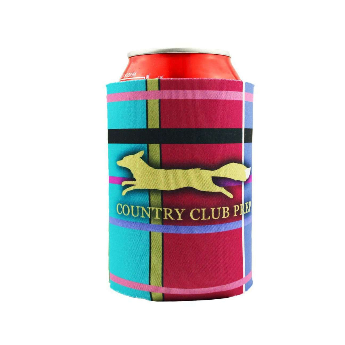 Madras Plaid Can Holder in Navy by Country Club Prep - Country Club Prep