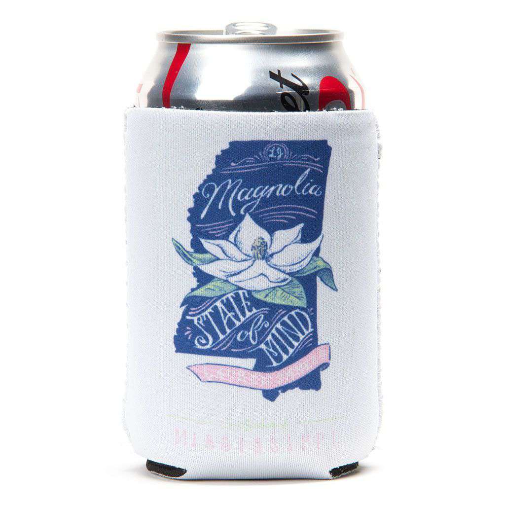 Mississippi Magnolia State Can Holder in White by Lauren James - Country Club Prep