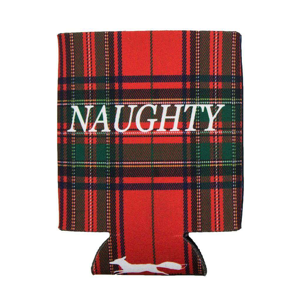 Naughty & Nice Can Holder in Royal Stewart Red & Blackwatch Green by Country Club Prep - Country Club Prep