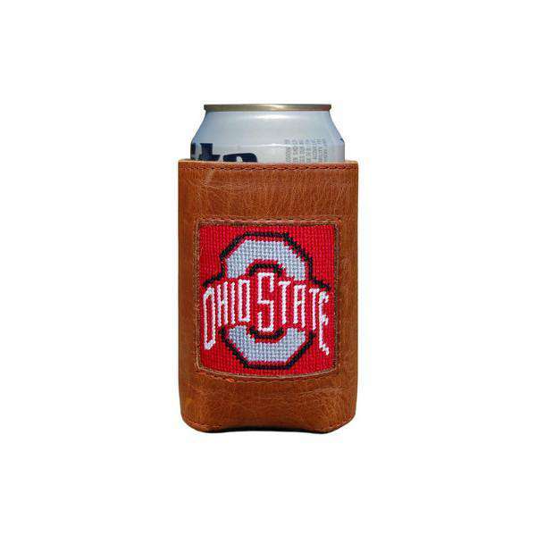 Ohio State University Needlepoint Can Holder in Red by Smathers & Branson - Country Club Prep
