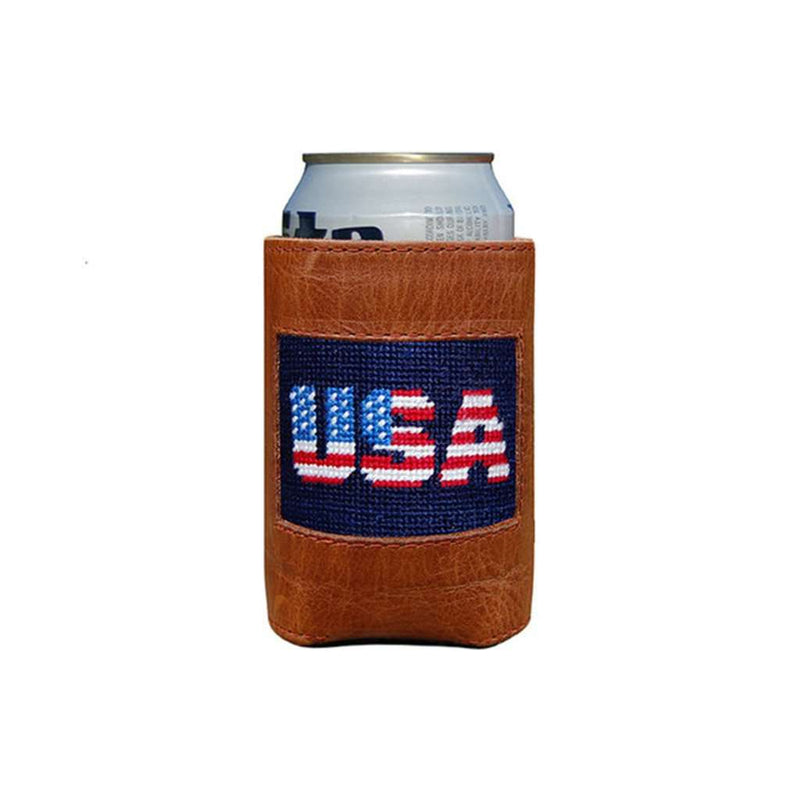Patriotic USA Needlepoint Can Holder by Smathers & Branson - Country Club Prep