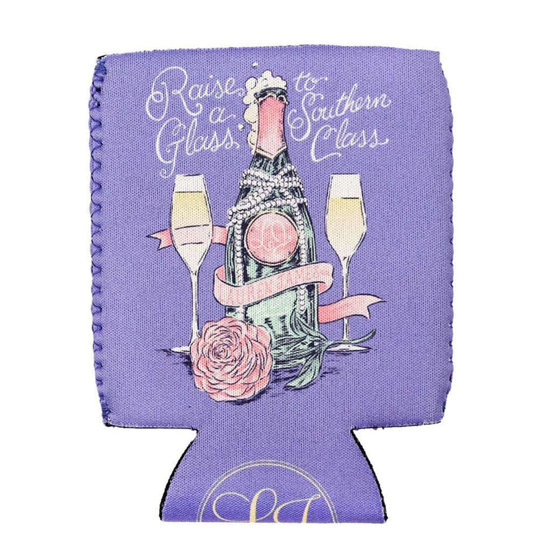 Raise a Glass Can Holder in Periwinkle by Lauren James - Country Club Prep