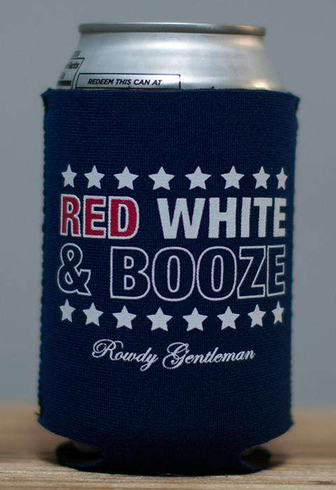 Red, White & Booze Can Holder in Navy by Rowdy Gentleman - Country Club Prep