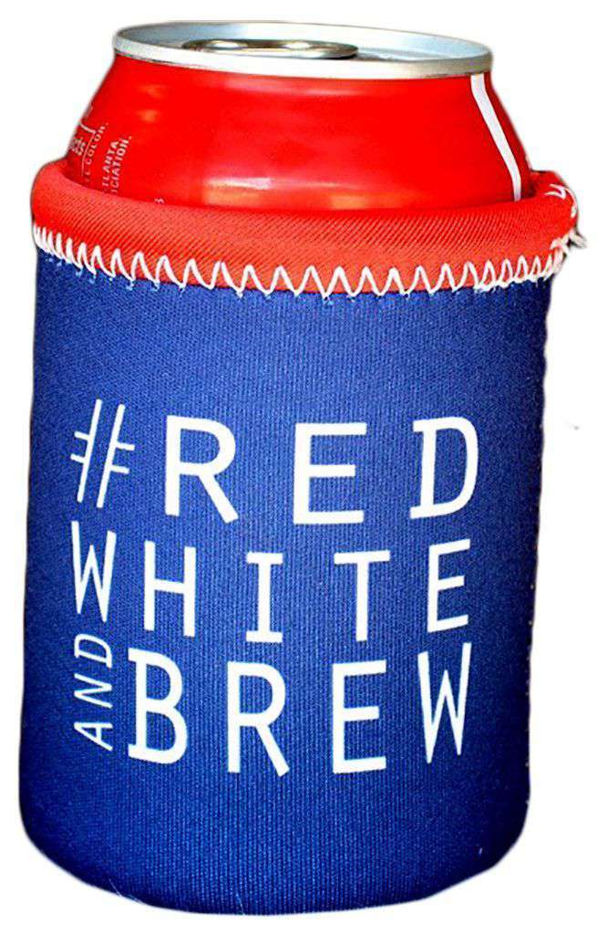 #RedWhiteandBrew Can Holder in Navy by Brewer's Lantern - Country Club Prep