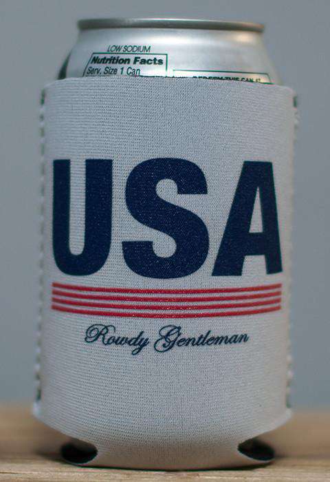 Retro USA Can Holder in White by Rowdy Gentleman - Country Club Prep