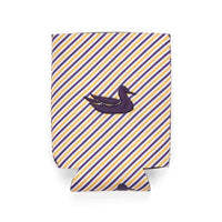 Signature Coozie in Purple Stripe with Gold by Southern Marsh - Country Club Prep