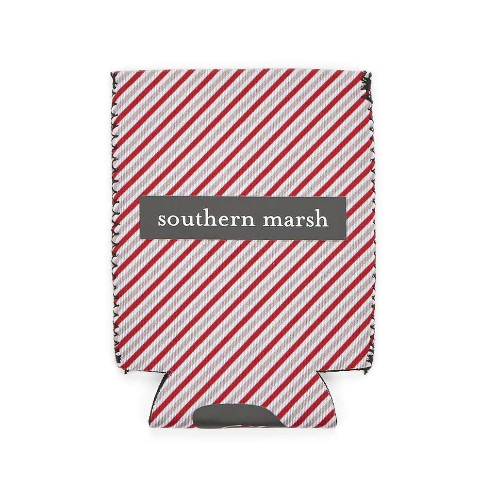 Signature Coozie in Red Stripe by Southern Marsh - Country Club Prep