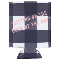 Sitting on the Dock of the Bay Can Holder in Navy Gingham by Southern Proper - Country Club Prep