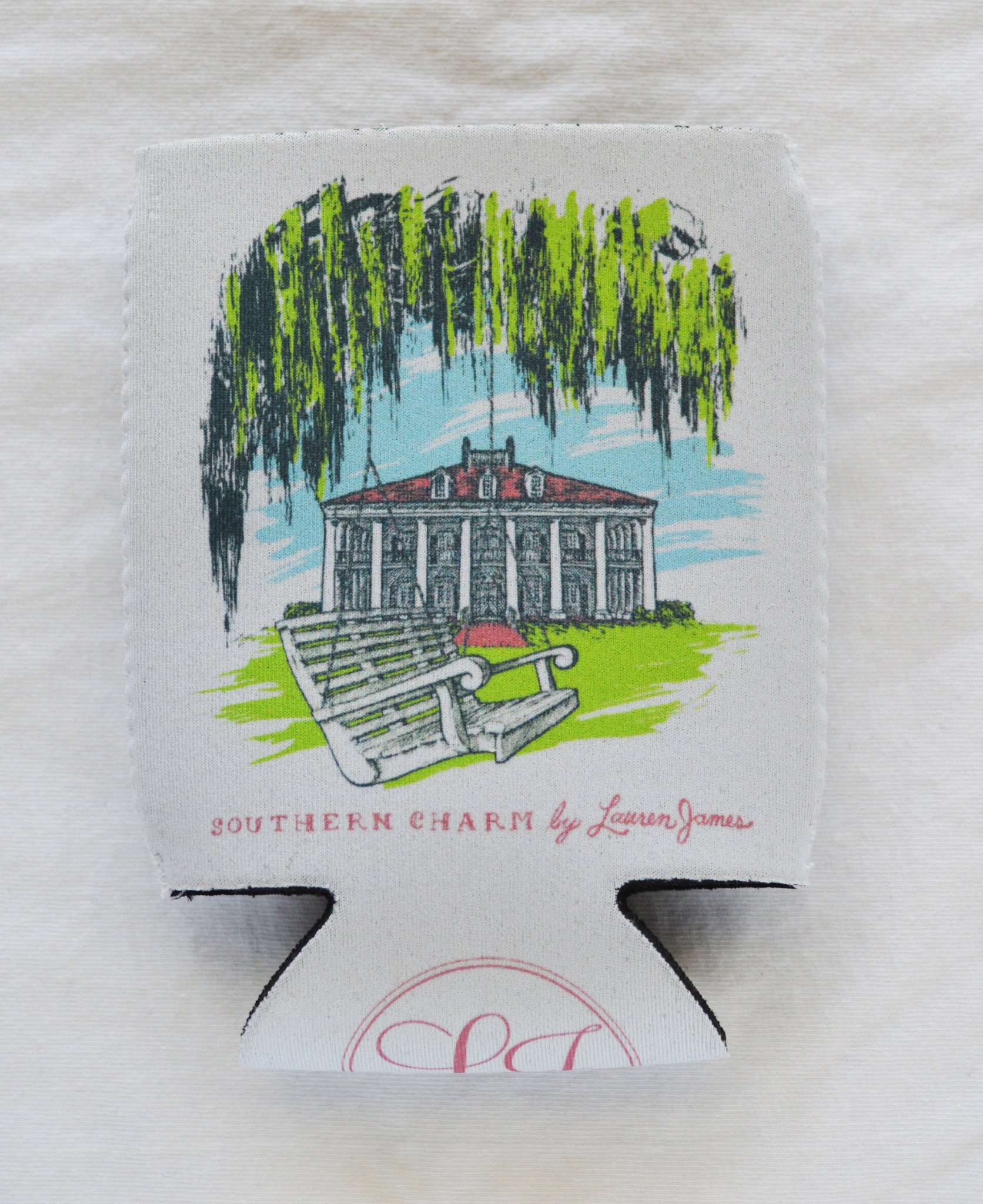 Southern Charm Can Holder in White by Lauren James - Country Club Prep