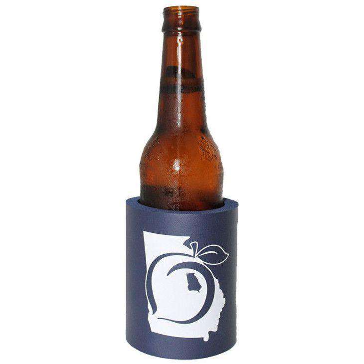 State Design Logo Foam Can Holder in Navy by Peach State Pride - Country Club Prep
