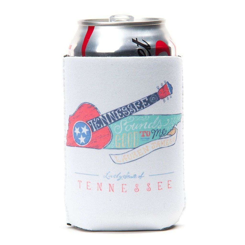 Tennessee Sounds Good Can Holder in White by Lauren James - Country Club Prep
