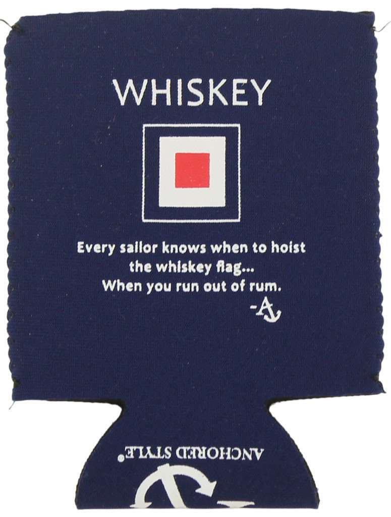 The Whiskey Flag Can Holder in Navy by Anchored Style - Country Club Prep