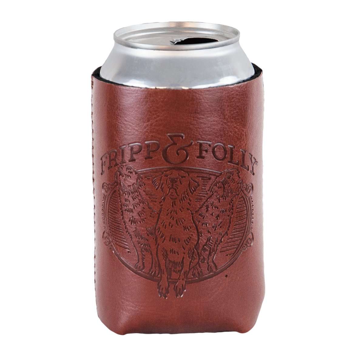 Three Dogs "Vegan" Leather/Neoprene Can Holder by Fripp & Folly - Country Club Prep