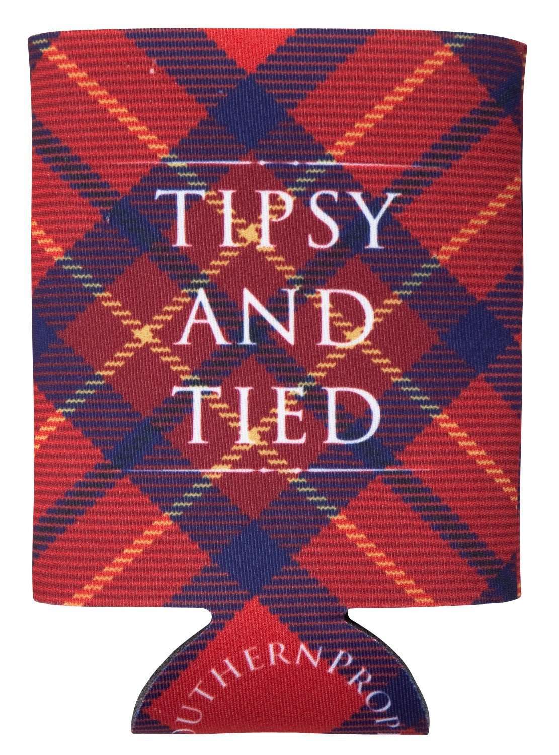 Tipsy and Tied Can Holder in Red by Southern Proper - Country Club Prep
