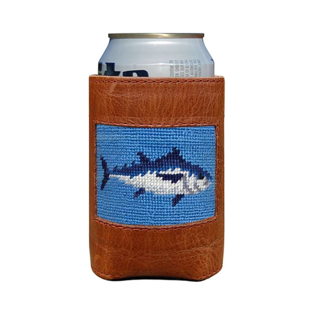 Tuna Needlepoint Can Cooler in Cornflower Blue by Smathers & Branson - Country Club Prep