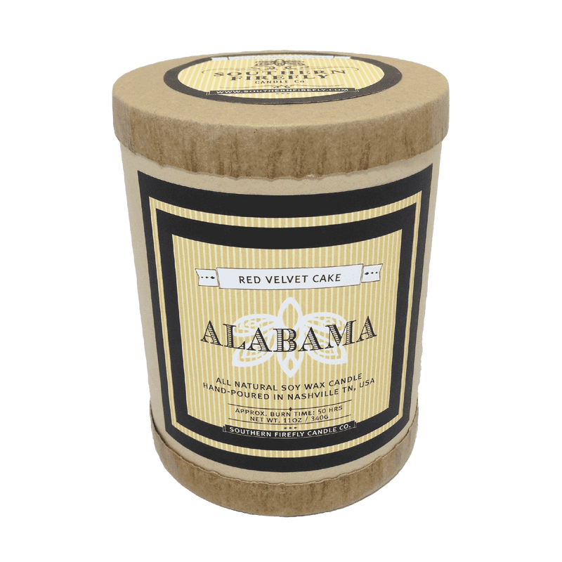Alabama Destination Series Soy Candle in Red Velvet Cake Scent by Southern Firefly Candle Co. - Country Club Prep