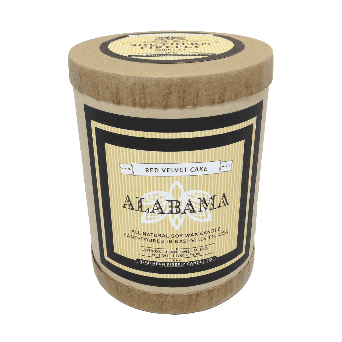 Alabama Destination Series Soy Candle in Red Velvet Cake Scent by Southern Firefly Candle Co. - Country Club Prep