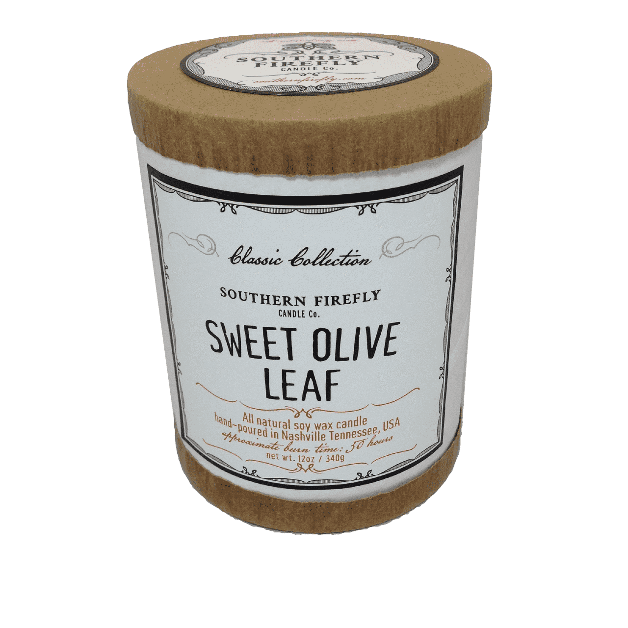 Classic Collection Soy Candle in Sweet Olive Leaf Scent by Southern Firefly Candle Co. - Country Club Prep