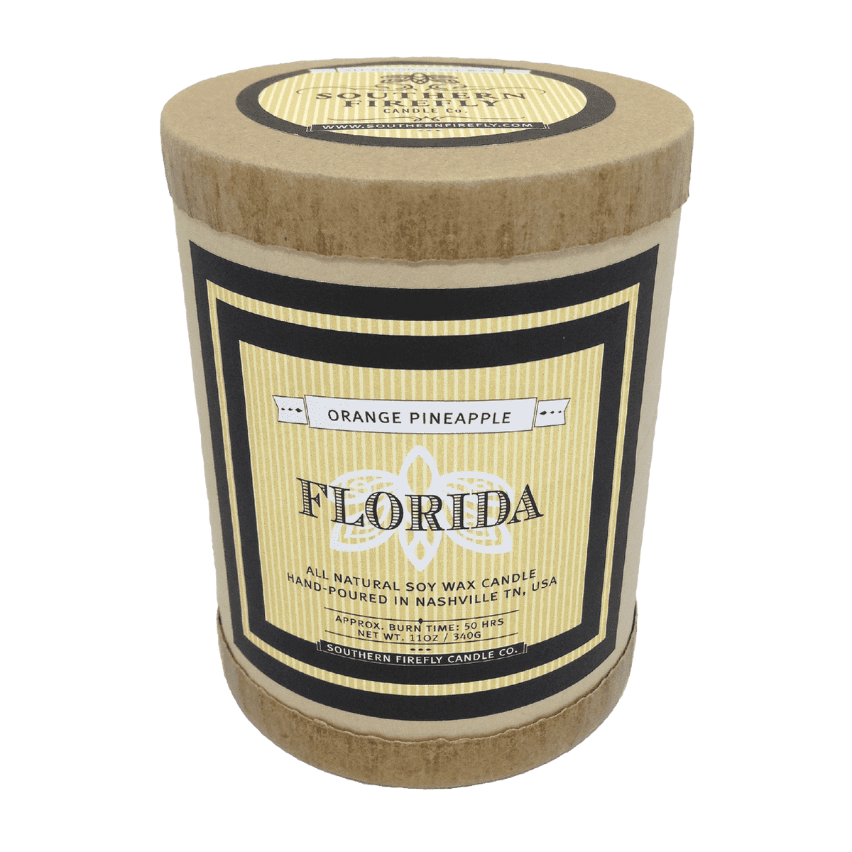Florida Destination Series Soy Candle in Orange and Pineapple Scent by Southern Firefly Candle Co. - Country Club Prep