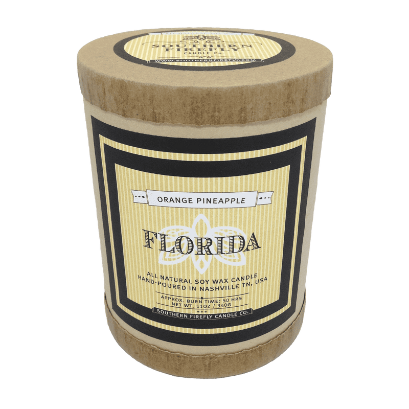 Florida Destination Series Soy Candle in Orange and Pineapple Scent by Southern Firefly Candle Co. - Country Club Prep