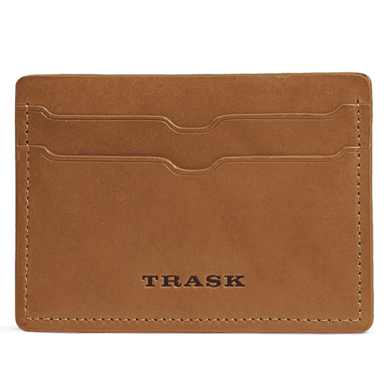 Billings Weekender Credit Card Wallet in Tan Steer by Trask - Country Club Prep