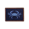 Blue Crab Needlepoint Credit Card Wallet in Dark Navy by Smathers & Branson - Country Club Prep