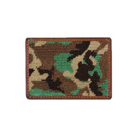 Camo Needlepoint Credit Card Wallet by Smathers & Branson - Country Club Prep